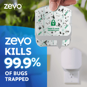 Zevo Plant Flying Insect Indoor Fly Trap: Easy & Mess-Free, Use Near Indoor House Plants - Light Trap Catches & Kills Fungus Gnats, House Flies, Fruit Flies (1 Plug in Device & 2 Cartridges)