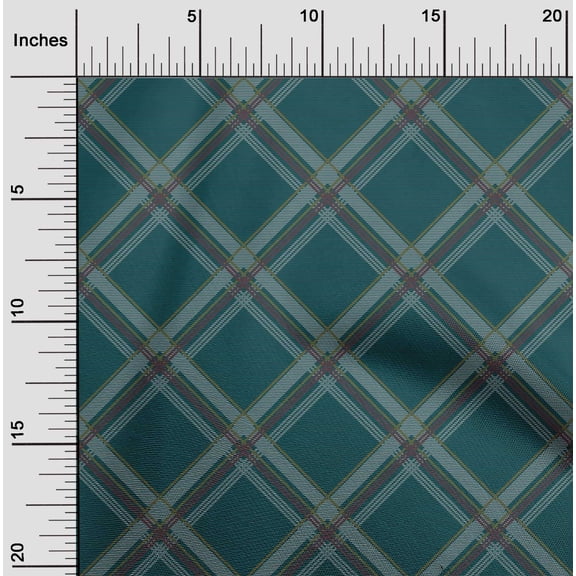 oneOone Cotton Flex Fabric Tartan Check Fabric Prints By Yard 40 Inch Wide