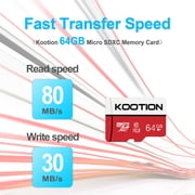 KOOTION 64GB microSDXC Memory Card TF Card U1, C10, TF Flash Memory Card