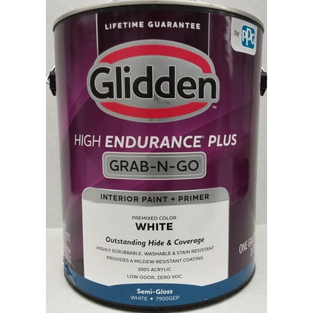 Glidden High Endurance Plus Grab N Go Semi Gloss Interior Paint Primer White 1 Gallon