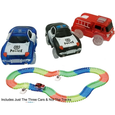 UPC: 0705911344587 | Magical Twister Glow In the Dark Car Race Track- Emergency Vehicles 3pc Set