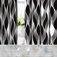 thumbnail image 6 of 2 Panels Black and White Blackout Curtains for Bedroom,Abstract Striped Grommet Window Drapes for Living Room,52x84 Inch, 6 of 7