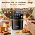 thumbnail image 2 of Bread Machine 2LB, 16-in-1 Automatic Bread Maker with Color Touch Screen, Sourdough & Gluten-Free, 3 Loaf Sizes, 15H Delay Timer, Dough, Jam & Yogurt Maker, Black, 2 of 10
