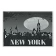 thumbnail image 1 of NYC Scene Cutting Board, Typography Illustrated in a Grunge Style Nighttime City Setting, Decorative Tempered Glass Cutting and Serving Board, in 3 Sizes, by Ambesonne, 1 of 2