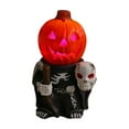 thumbnail image 2 of 100Fens Halloween LED Lights Pumpkin Riders Tabletop Ornament Decoration Glowing Small Pumpkin Head Ghost Resin Yard Decoration Fall&nbsp;Decor, 2 of 6