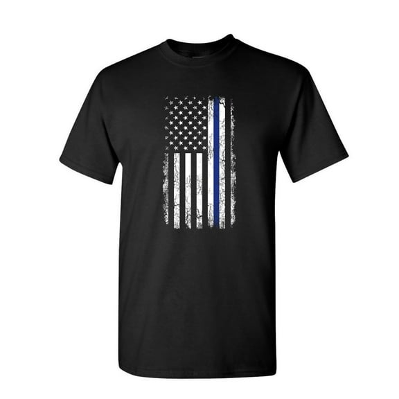 Tee Hunt Thin Line American Flag T-Shirt Stars and Stripes Police Mens Shirt