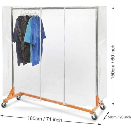 Clear Garment Rack Cover Dustproof Clothes With 2 Durable Zipper Clothing Waterproof Protector L 71x20x60 Inch Canada Clear Garment Rack Cover Dustproof, Garment Rack Covers