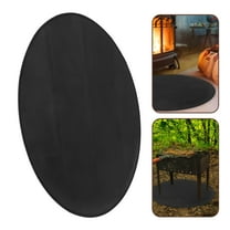 PTOOTP Fire Pit Ground Protector 1 Piece Black Fiberglass Fireproof Mat for Outdoor Cooking and Camping Easy to Clean