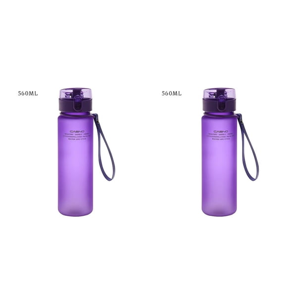 Cateissary 400/560ml Sports Cup Botella de agua de plástico a prueba de fugas portátil Violeta 560ML 2piezas Cateissary CBP077382