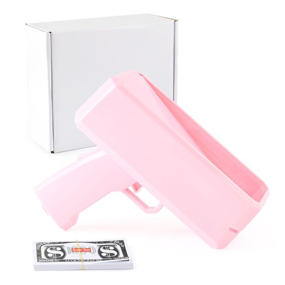 QualitChoice Weddings Money Gun Scatter Cash In Style Fun Money Sprayer For Events ABS Gun With Prop Used For Parties Novel Spray Toy Weddings Dollar pink