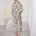 thumbnail image 3 of Pajama Sets for Women 2 Pcs, Flower print B Button Down Long Sleeve Sleepwear Lounge PJ Sets, 3 of 6