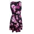 thumbnail image 2 of City Studio Womens Plus Floral Sleeveless Skater Dress Black 18W, 2 of 3