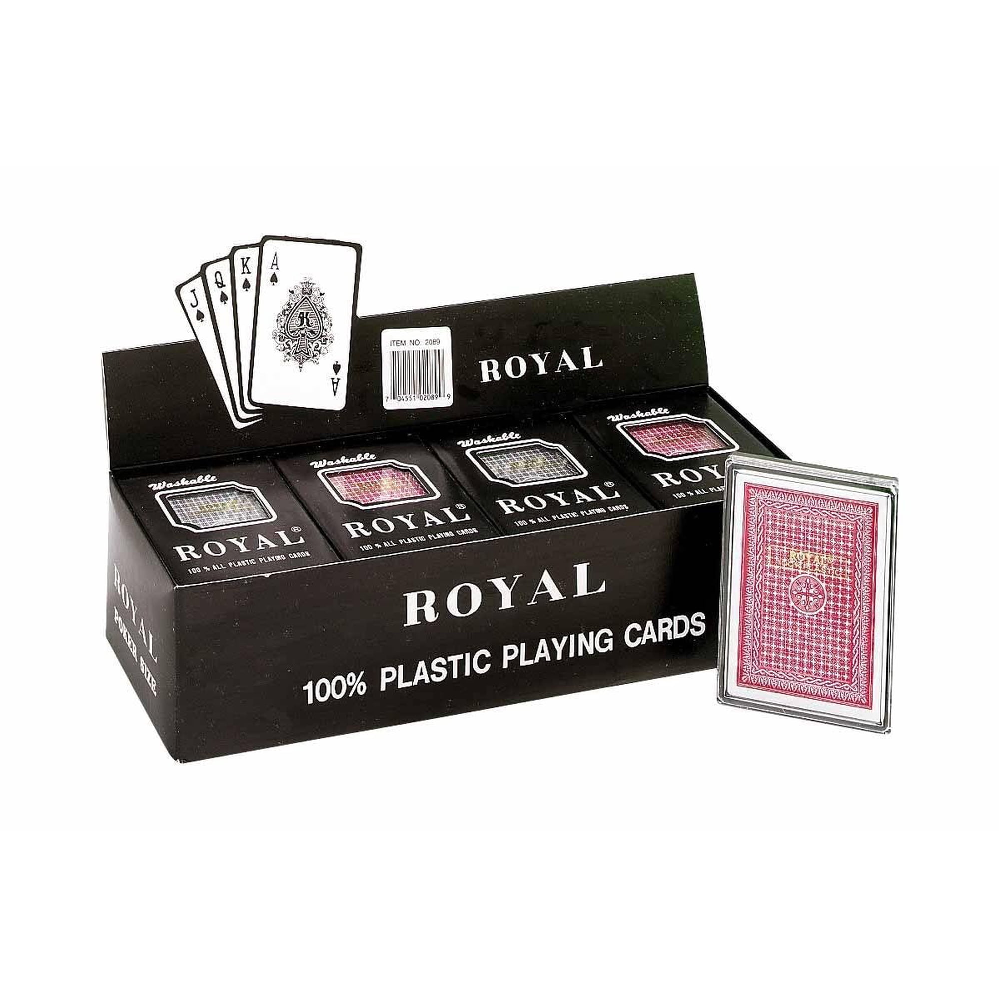 Royal - 100% Plastic Poker Size Playing Cards, 3 1/2" x 2 1/2", 1 Dozen