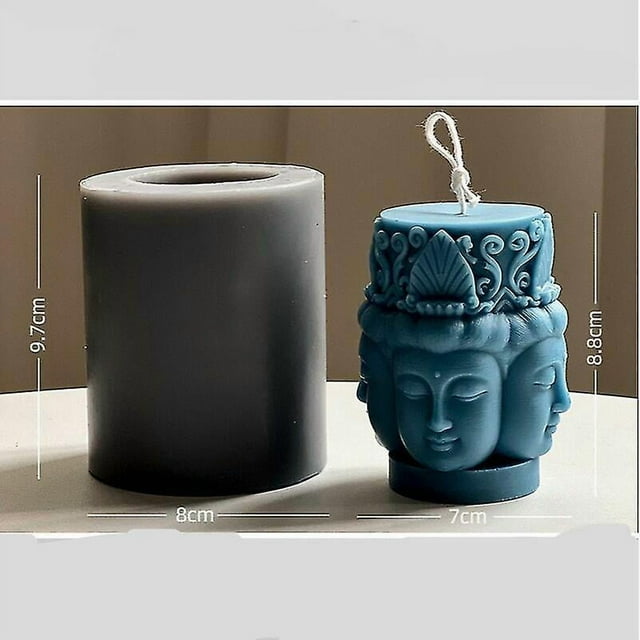 Buddha Silicone Mold 3d Buddha Figure Candle Molds Diy Soap Wax Molds Decorations Diy Candlestick Crafts - Four-faced Buddha Face