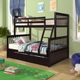 thumbnail image 2 of Twin Over Full Bunk Bed with Ladder Solid Wood Bunk Bed Frame with 2 Storage Drawers, 2 of 7