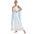 thumbnail image 3 of LiiYii Women's Greek Dress Robe Ancient Grecian Roman Queen Toga Maxi Gown Adult Party Fancy Dress Up Light Blue M, 3 of 6