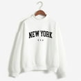 thumbnail image 4 of WREESH Womens Fashion Sweatshirt Casual Crewneck Sweatshirt Letter Print Pullover Loose Fit Long Sleeve Tops Christmas Loose Sweater Top Sweatshirt White, 4 of 4