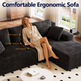 thumbnail image 5 of Dekaisok 105" Boneless Modular Sectional Sofa, Oversized L-Shaped Cloud Couch, No Assembly Required, Deep Seat Corduroy Living Room Sofa, Black (Right Facing Chaise), 5 of 9