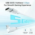 thumbnail image 3 of RGHJAR-16FT(5M) Link Cable Compatible with Meta Quest 3/3s/2/Pro & Pico 4 Series - Max to 5Gbps USB-C Data Line to USB 3.0 for PC Gaming & SteamVR Transmission (White), 3 of 3