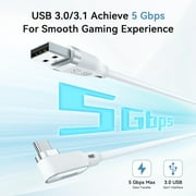 16ft Premium VR Link Cable with Charging, USB 3.0 Compatible with Meta Quest 3s, Oculus Quest 3/2/Pro, Pico 4, PC VR & Steam VR - Perfect White VR Accessory, Play While Charger