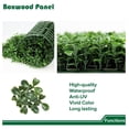 thumbnail image 4 of Grass Wall Panel 20'x20', 12Packs Artificial Greenery Wall Backdrop Faux Fence Privacy Screen Fake Hedge Topiary Boxwood Décor for Indoor Outdoor, Dark Green, 4 of 8