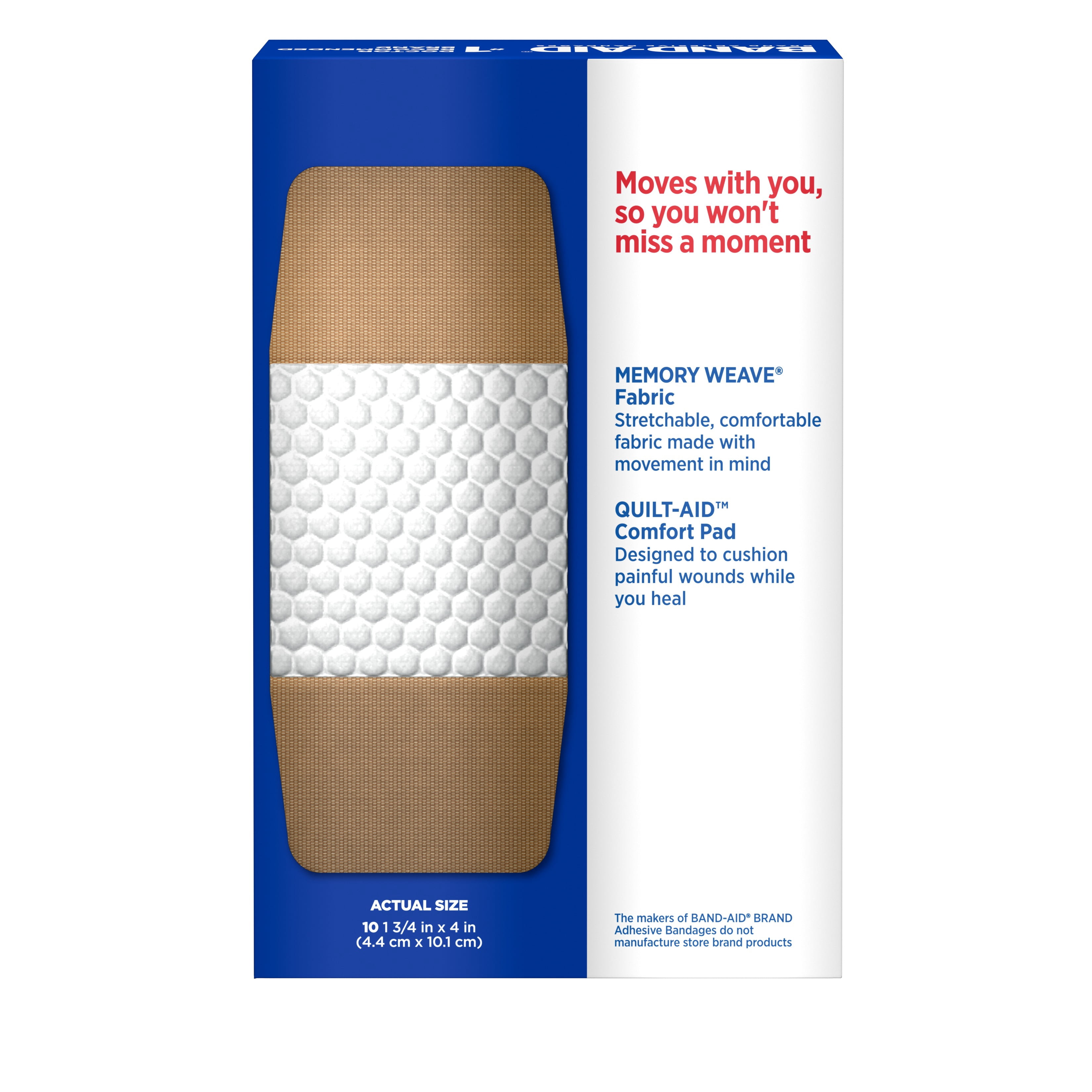 Band-Aid Brand Flexible Fabric Adhesive Bandages, Extra Large, 10 ct (Pack of 4)