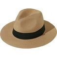 thumbnail image 1 of Sombrero de paja de verano plegable UPF50 para mujer, sombrero de playa para el sol Fedora de ala ancha Rojo Verde, 1 of 5