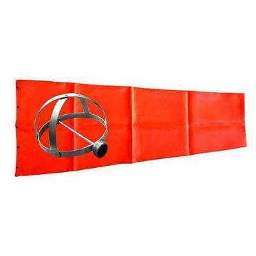 Windsock Kit, Nylon, 48 in Long, 18 in Throat Diameter, Aluminum Frame, Orange(3LWE5)