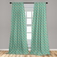 thumbnail image 5 of Ambesonne Teal and White Curtains, Floral Moroccan, Pair of 28"x84", Multicolor, 5 of 5