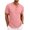 Pink, variant on Men's Vertical Ribbed Henley T-Shirt Short Sleeve Button Placket Casual Textured Top