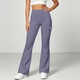 thumbnail image 2 of Women's Soft Comfortable Cargo Pants Elastic Waist Multi Pockets Athletic Activewear Hiking Utility Outdoor Fitness Purple XL(XL), 2 of 6