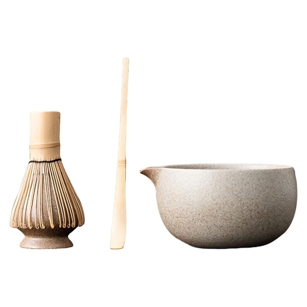 Juego de Matcha, batidor y soporte, herramientas para hacer té, herramientas para la del té, juego de utensilios chinos para cuenco blanco