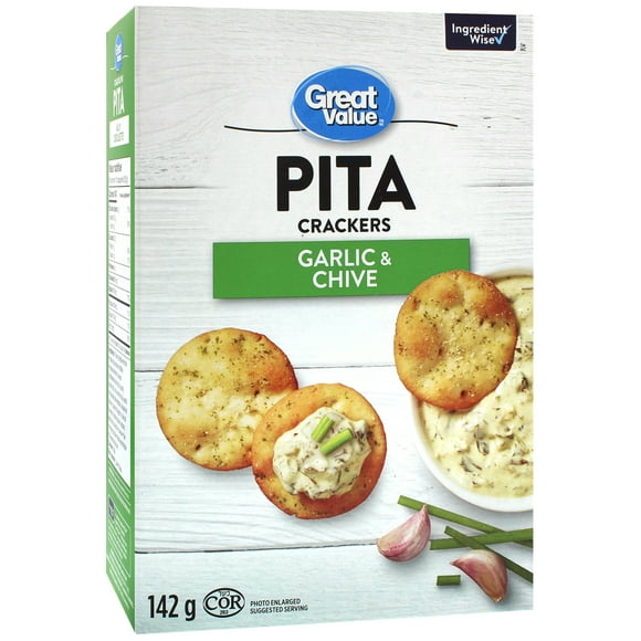 Great Value Garlic & Chive Pita Crackers, 142 g