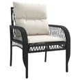 thumbnail image 3 of vidaXL 4 Piece Garden Sofa Set with Cushions Black Poly Rattan, 3 of 5
