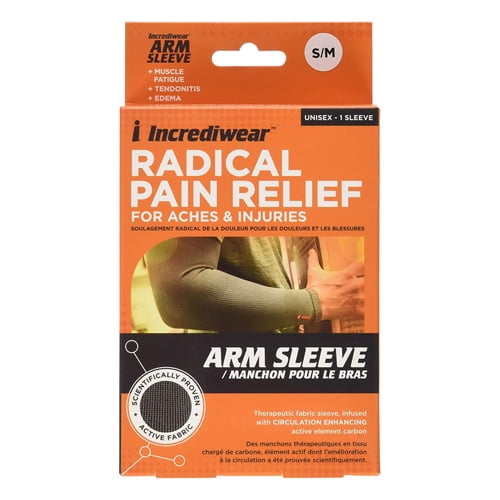 Incrediwear Tech3 Arm or Calf Support Sleeve Long Length Charcoal, 1