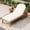 Light Teak + Acacia Wood, variant on LuckyNote Outdoor Chaise Lounge, Premium Acacia Wood Patio Recliner with 5-Position Adjustable Backrest, Arched Design, Thick Weather-Resistant Cushion for Poolside Backyard