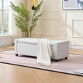 thumbnail image 3 of CQSXDA 48 Inch Upholstered Storage Bench in Faux Linen for Bedroom Living Room Entryway Use, Beige, 3 of 8