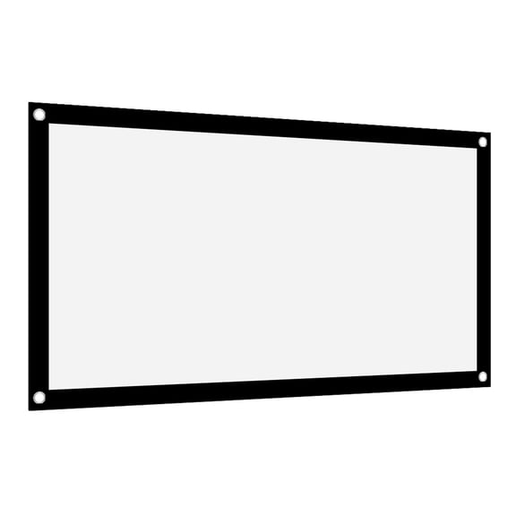 Brynna Projector CurtainThicken Soft White Polyester Projector Curtain Screen Portable 16:9 Lightweight Foldable Easy to Install Sturdy for Outdoor Camping Movie