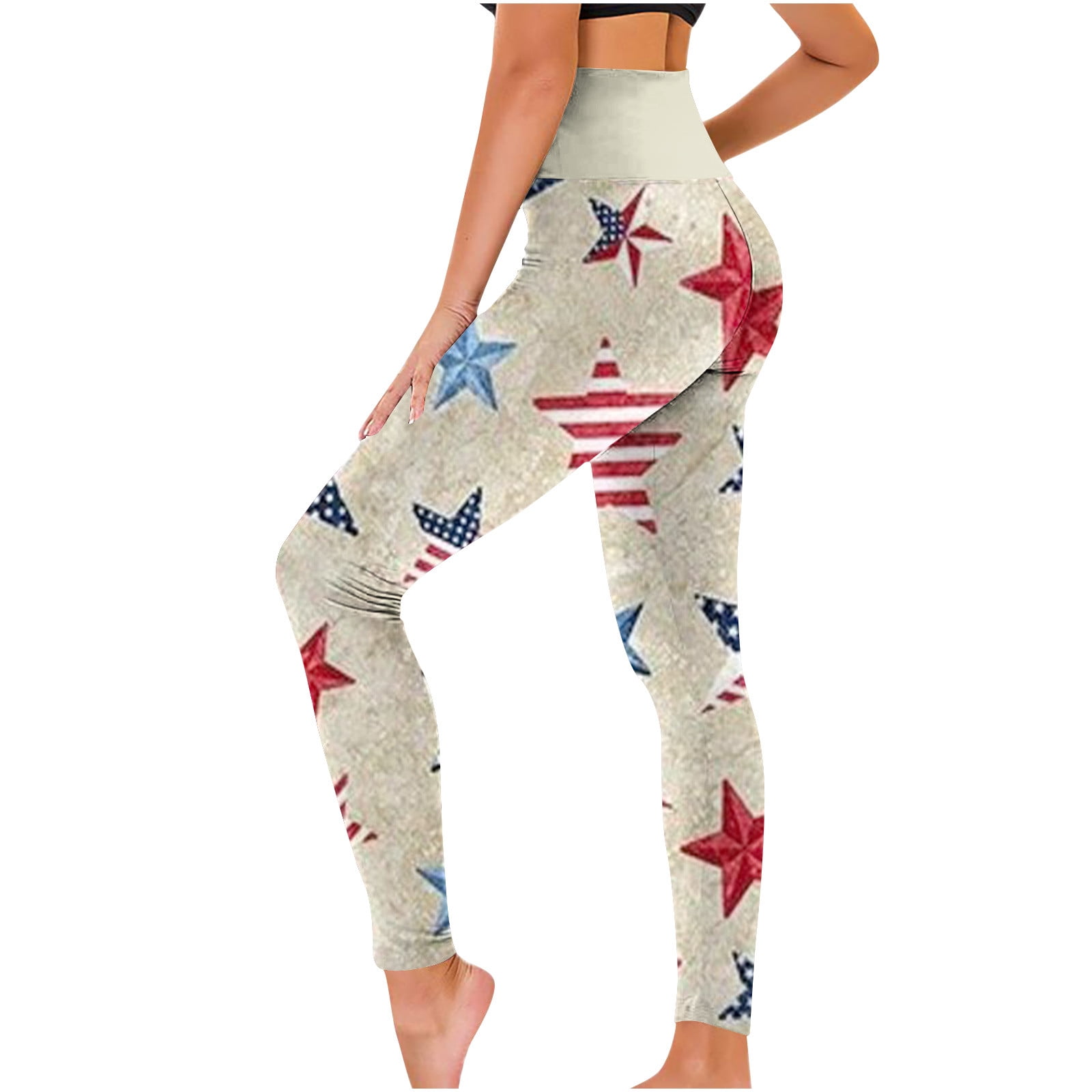 REORIAFEE USA Flag Leggings for Women Patriotic Plus Size Tights Pants  Athletic High Waist Independence Day American Flag Yoga Pants Stretch  Leggings