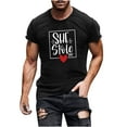 thumbnail image 2 of Edvintorg Valentine'S Day Couple Shirts For Men Clearance Streetwear Casual Love Letter Printed Short Sleeve Loose T-Shirt Matching Shirts For Couples Black Xl, 2 of 5