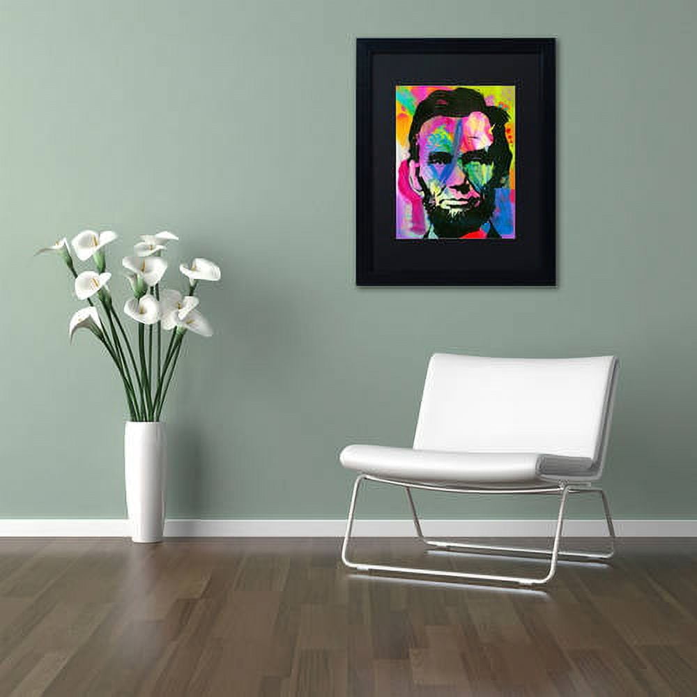Trademark Fine Art "Abraham Lincoln I" Canvas Art by Dean Russo, Black Matte, Black Frame