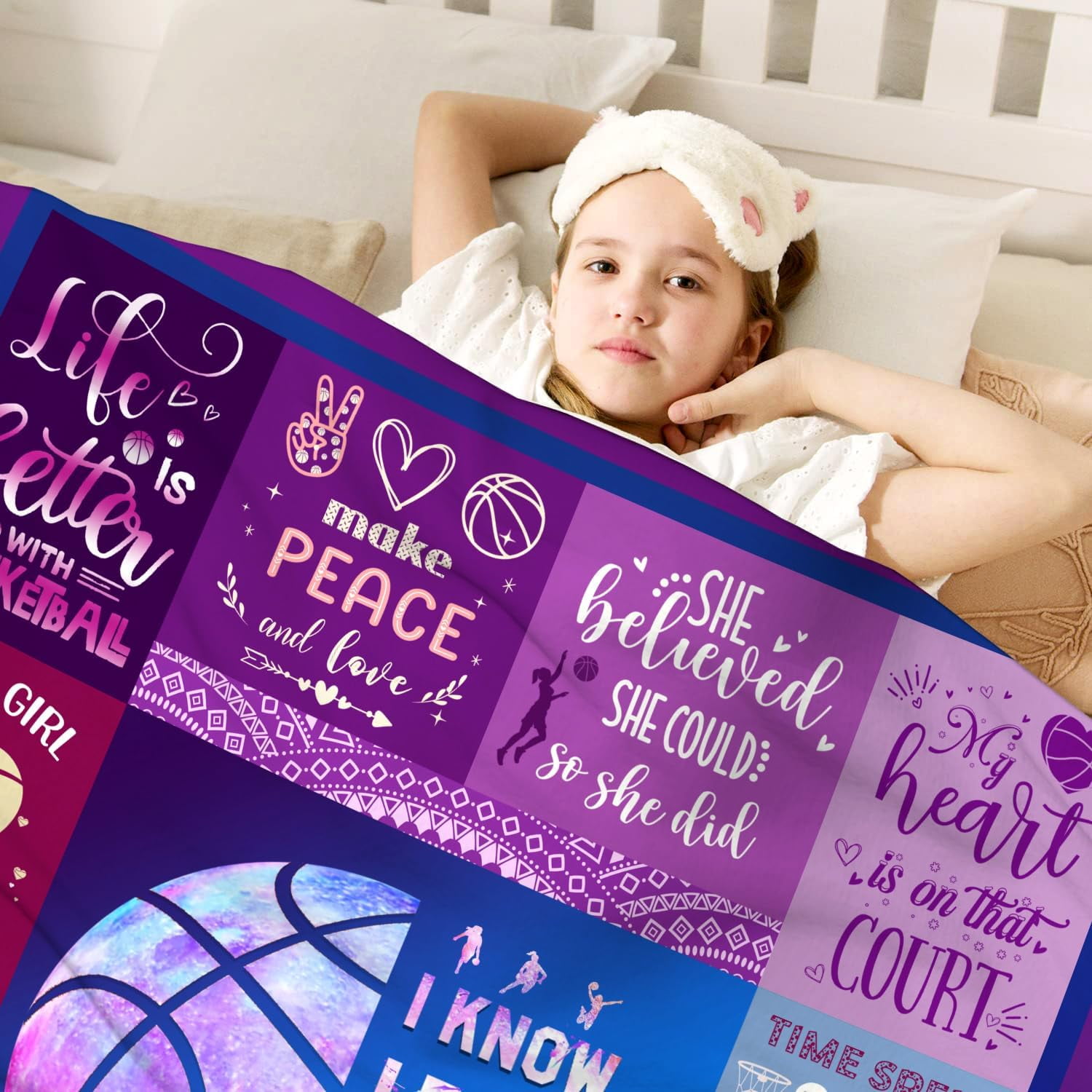 Basketball Gifts Blanket for Girls Women Ultra Soft Flannel Basketball Throw Blanket Merch Sport Basketball Gifts for Basketball Team Lovers Stuff 80"x60"