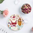 thumbnail image 4 of XDDJA Christmas Santa Claus and Bear Set of 6 Round Coaster for Drinks, Absorbent Ceramic Stone Coasters Cup Mat with Cork Base for Home Kitchen Room Coffee Table Bar Decor, 4 of 5