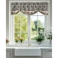 thumbnail image 3 of Tie Up Valance Curtain for Kitchen,Western Star Buffalo Check Rod Pocket Short Curtains Adjustable Tie-Up Shade Valances,Vintage Country Cottage Window Treatment for Bathroom Living Room Bedroom, 3 of 8