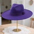 thumbnail image 5 of Fedora Hats for Men Women Wide Brim Classic Dress Panama Hat with Ribbon Band for Daily Life and Party, 5 of 6