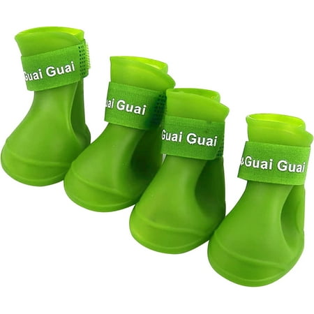 Pet Winter Snowproof Dog Shoes Shoes Rainproof Water Puppy Boots Proof Pet Supplies Divider in The Trunk of The Dog (Green  L)
