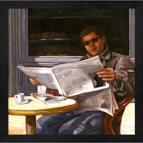 Coffe Brake by Bonnec Brothers, Framed Wall Art, 13.25W x 13.25H