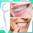 thumbnail image 2 of 600-pack floss sticks, adult use floss sticks, unbreakable toothpicks, for home and travel use (light blue), 2 of 4