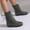 Gray, variant on Bnwani Womens Boots Winter Fashion Toe Flat Ankle Strap Casual Solid Knight Boot Black Size 5