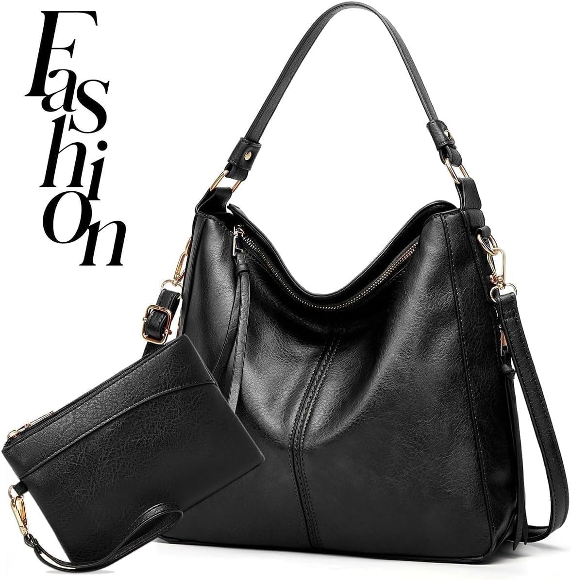 Gmdisc Hobo Bag for Women Crossbody Purse and Handbags Ladies Chic Shoulder Bags, Black